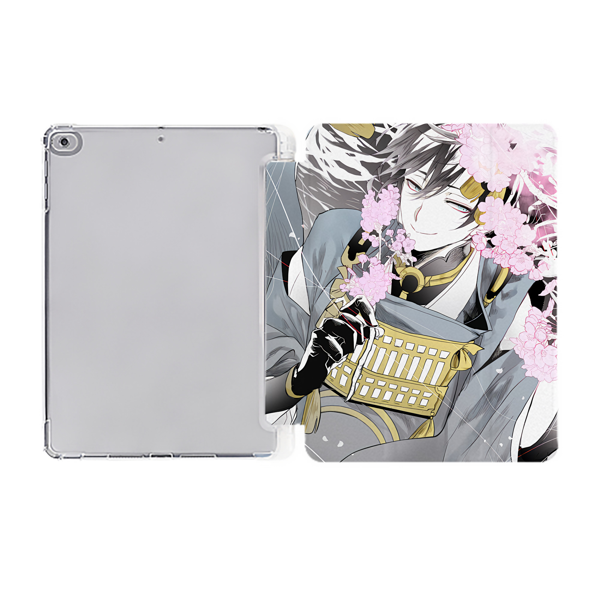（画像用） 刀剣乱舞 Touken Ranbu IPad ケース ペン収納付き 三つ折りスタンド PUレザー×シリコン 対応機種9.5/10.5/10.9インチ